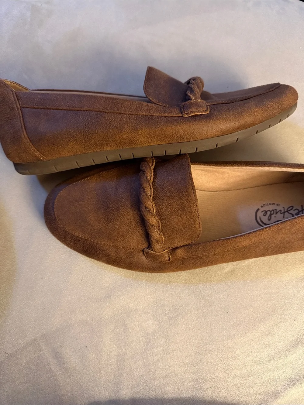 LifeStride Drew Slip-On Loafer Moccasin in Brown Tan Women's size 6.5 M